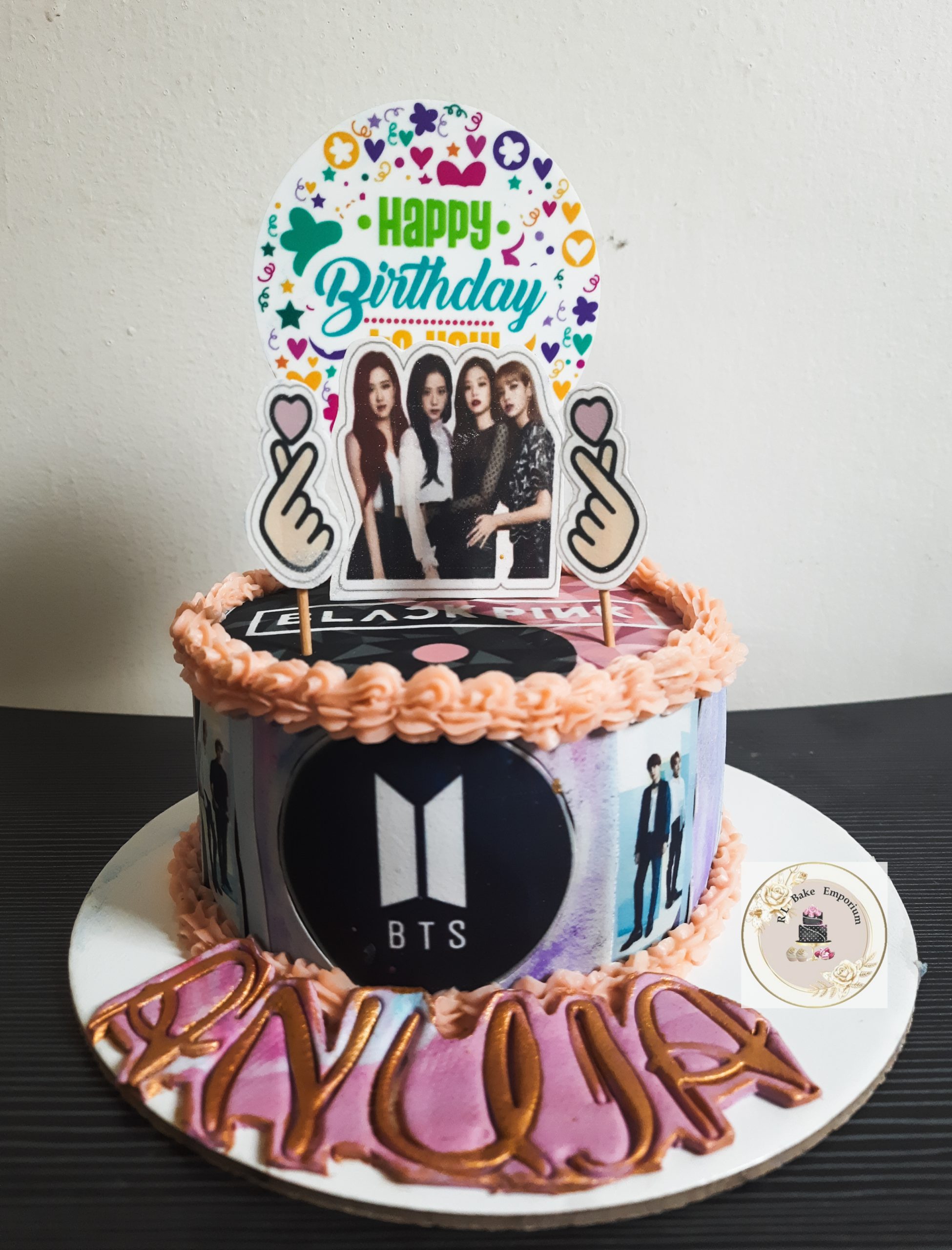 BTS And Black Pink Chocolate Truffle Cake cakegift.in